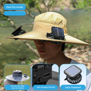 Camper Solar Fan Hat Fishing Hat Men's Outdoor Mountaineering UV Protection Sunshade Fishing Hat with Fan - Image 8
