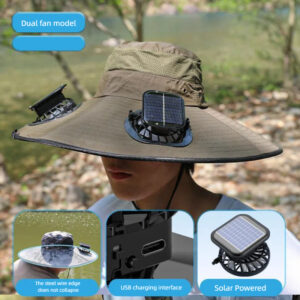 Camper Solar Fan Hat Fishing Hat Men's Outdoor Mountaineering UV Protection Sunshade Fishing Hat with Fan - Image 10