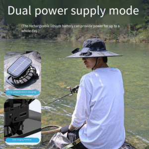 Camper Solar Fan Hat Fishing Hat Men's Outdoor Mountaineering UV Protection Sunshade Fishing Hat with Fan - Image 3