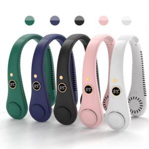 Bladeless Rechargeable Neck Fan Portable Outdoor Hanging 5 Speeds Adjustable Neck Fan Box Plastic Hand Free - Image 1