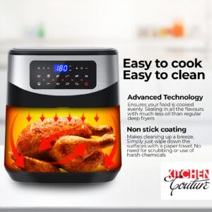 Kitchen Couture Digital 12L Air Fryer - Silver - Image 3