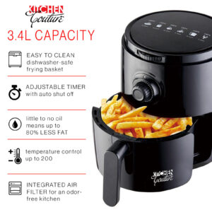 Kitchen Couture 3.4L Air Fryer Colour: Black - Image 4
