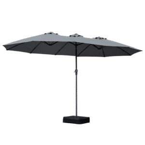Centra 4.5M Double-sided Patio Umbrella Outdoor Umbrella Base Stand Grey - Image 9