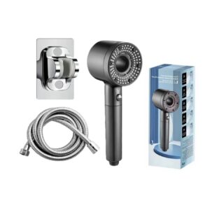 Hollow out household super pressurized showerhead bathroom water heater turbo large water outlet five level filter showerhead - Image 4