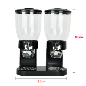 TOQUE Double Cereal Dispenser Dry Food Black - Image 3