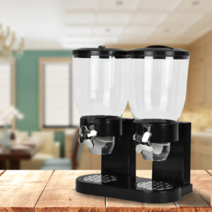 TOQUE Double Cereal Dispenser Dry Food Black - Image 8