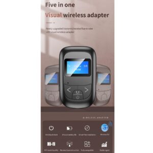 2-In-1 Bluetooth Adapter With Lcd Display - Black - Image 2