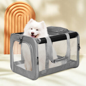 Pawz 3 in 1 Pet Soft Crate Dog Cat Carrier XL Size Grey - Image 8