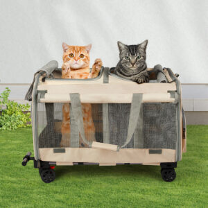 Pawz Pet Carrier 4 Wheel Portable Rolling Foldable - Image 8
