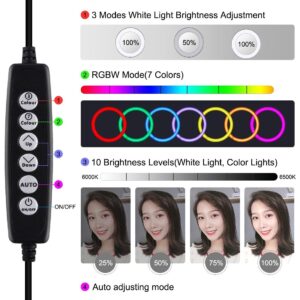 Usb 10 Modes 8 Colour Led Ring Light With Tripod Mount - 6.2 Inch Diameter - Image 5