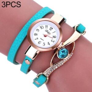 Women Lake Blue Gemstone Bracelet Watch - Eye Shape - Image 6