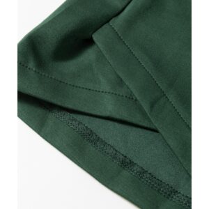 Blackish Green Collared Half Zip French Terry Knit Drawstring Casual Romper - M - Image 2