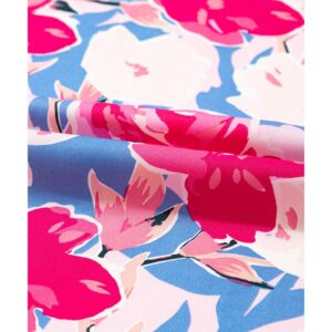 Pink Floral Print Asymmetrical Neckline Single Shoulder Drape Sleeve Belted Jumpsuit - M - Image 3