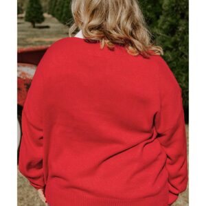 Fiery Red Merry Graphic Christmas Plus Size Sweater - 1X - Image 4