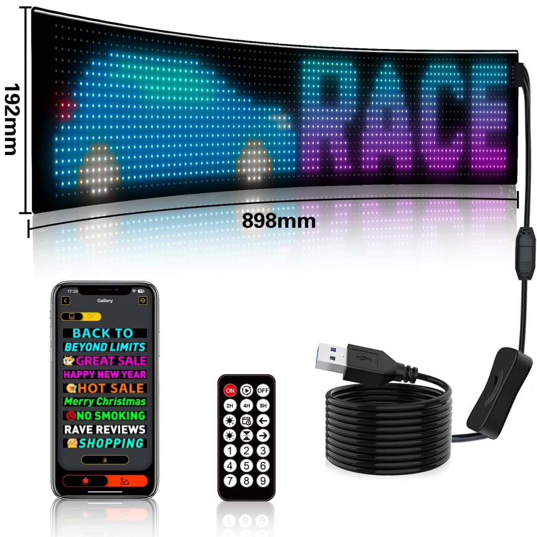 Led Matrix Apps Programmable LED Matrix Panel Flexible Screen IP65 with APP Control 192 ...