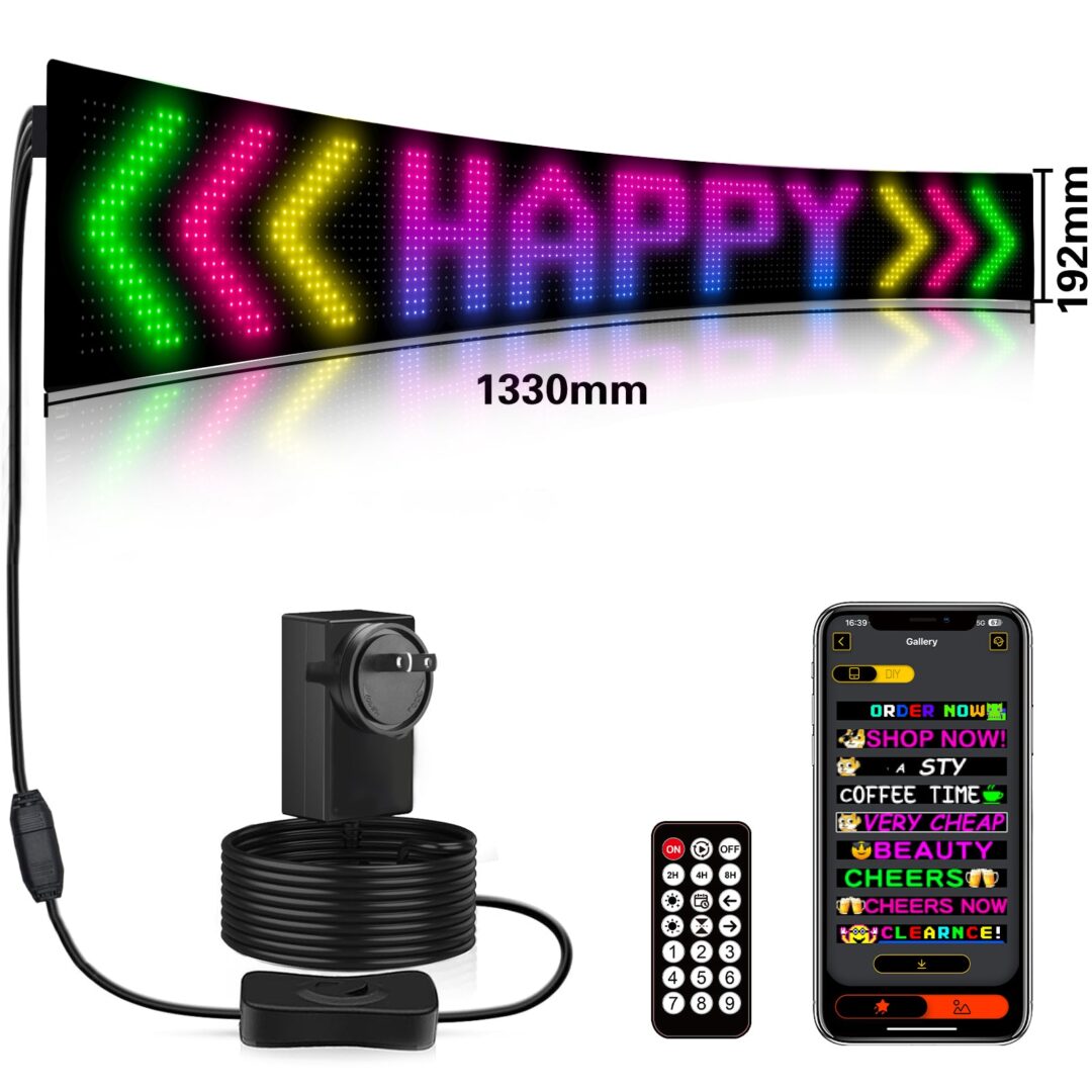 Led Matrix Apps Programmable LED Matrix Panel Flexible Screen IP65 with APP Control 192 ...