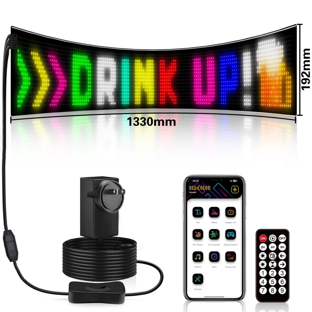 Led Matrix Apps Programmable LED Matrix Panel Flexible Screen IP65 with APP Control 192 ...