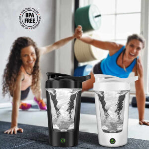 White USB Rechargeable Automatic Stirring Cup - Leak-Proof, Temperature Resistant, and Shockproof Electric Coffee and Protein Mixer - Image 5