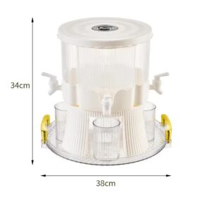 Only A Cold Water Bottle Large Capacity Rotating Beverage Dispenser with Faucet, Multi-Compartment Refrigerator Water Jug for Juice, Tea, and Drinks - Image 4