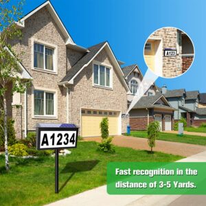 Black Bright Solar Powered LED Address Sign - IP65 Waterproof Outdoor House Number Light, 3 Color Modes, Wall & Ground Mount - Image 5