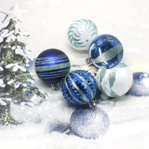Blue 30-Piece 6cm Electroplated Christmas Baubles - Hand-Painted Tree Ornaments - Image 2