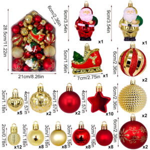 Boot Cut 72-Piece Christmas Bauble Set - Hand-Painted House and Round Ornaments - Image 1