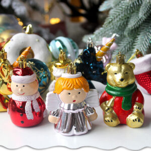Boot Cut 72-Piece Christmas Bauble Set - Hand-Painted House and Round Ornaments - Image 3