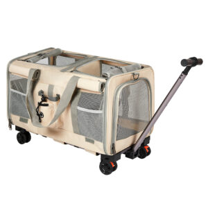 Pawz Pet Carrier 4 Wheel Portable Rolling Foldable - Image 1