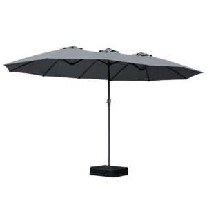 Centra 4.5M Double-sided Patio Umbrella Outdoor Umbrella Base Stand Grey - Image 1