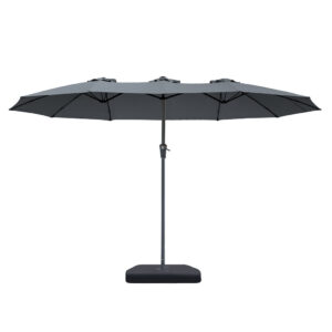 Centra 4.5M Double-sided Patio Umbrella Outdoor Umbrella Base Stand Grey - Image 2
