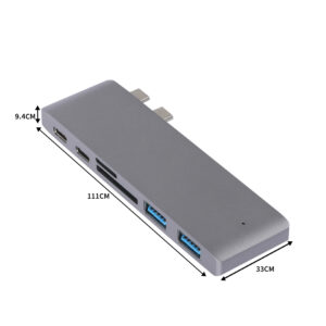 USB 3.0 Type-C HUB 6 Port Powered Adapter Grey - Image 3