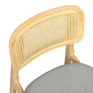 Levede 2x Dining Chair Wood Rattan Armless Natural - Image 4