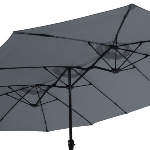 Centra 4.5M Double-sided Patio Umbrella Outdoor Umbrella Base Stand Grey - Image 5