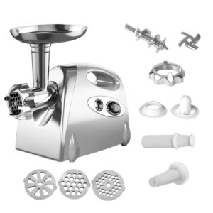 800W Electric Meat Grinder Mincer Sausage Silver - Image 6