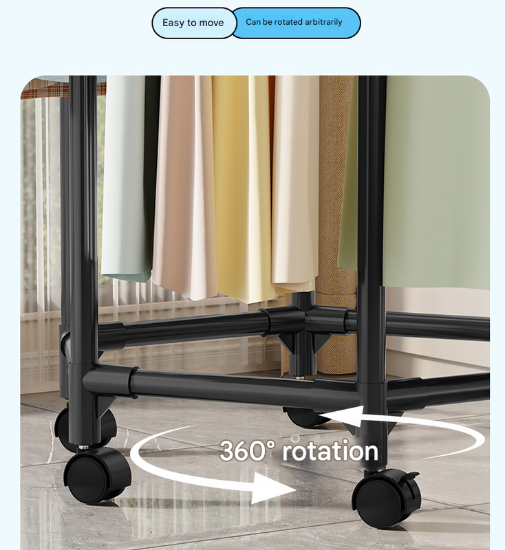 Garment Rack Rotating Conveyor Storage Black single layer 360°Rotating Portable Garment Rack – Heavy Duty ...
