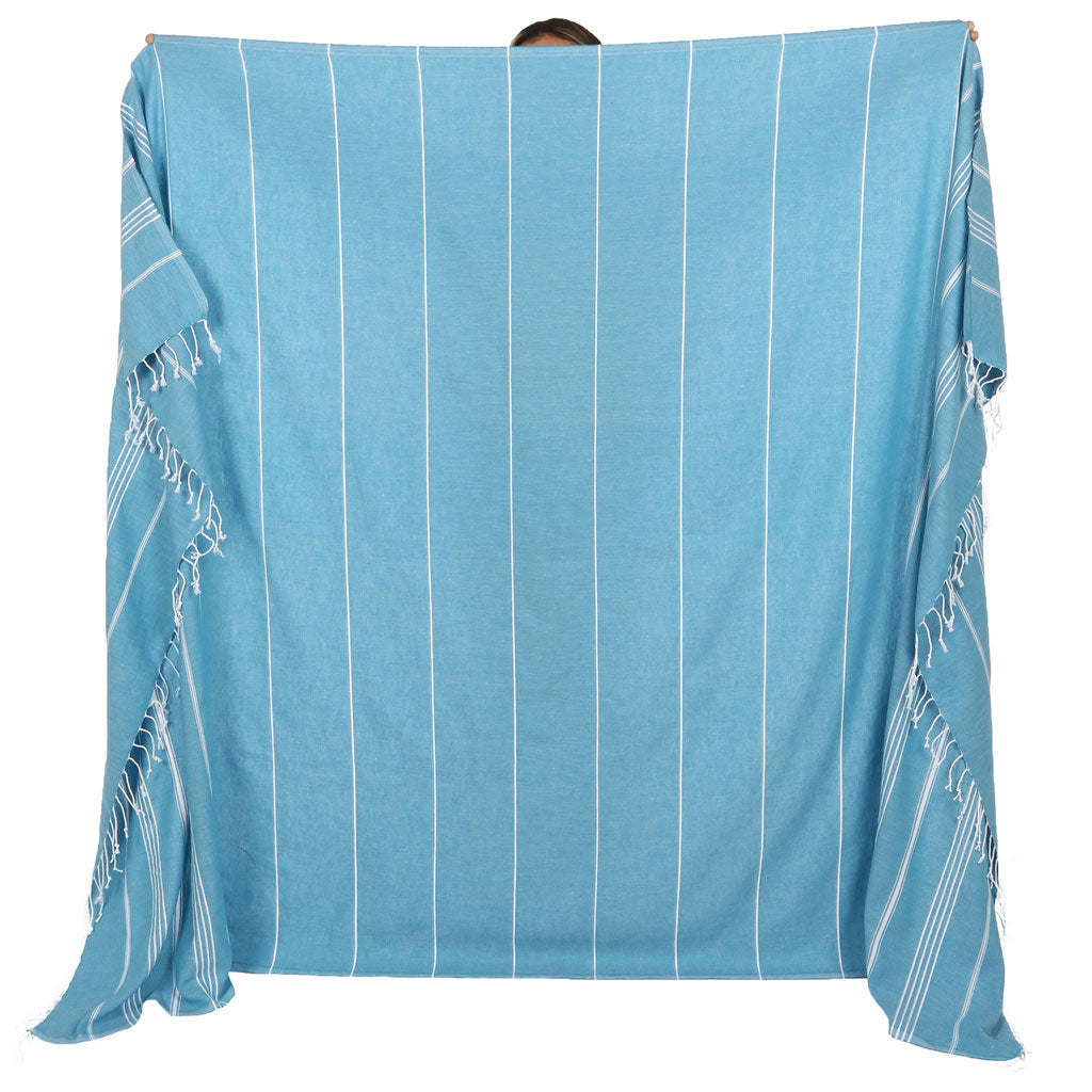 Turquoise Color Throws Turquoise Blue Striped Turkish Throw Blanket – shoppersworld.com.au