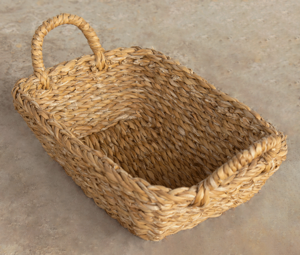 Handwoven Natural Seagrass Storage Basket with Handle – shoppersworld ...