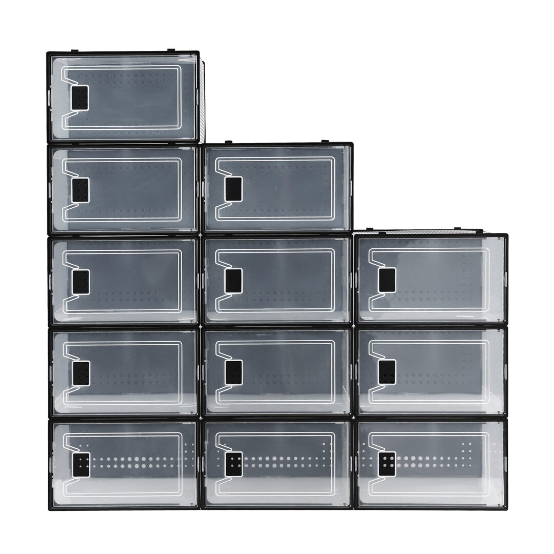 Artiss Shoe Storage Box DIY Set of 12 Stackable Black – shoppersworld ...
